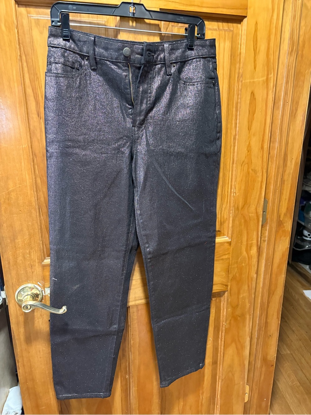 Old Navy Shimmery Charcoal Straight-Leg Jeans